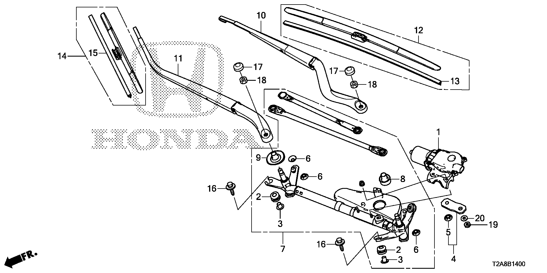 Honda 76630T2FA01 - Silecek süpürgesi parts5.com