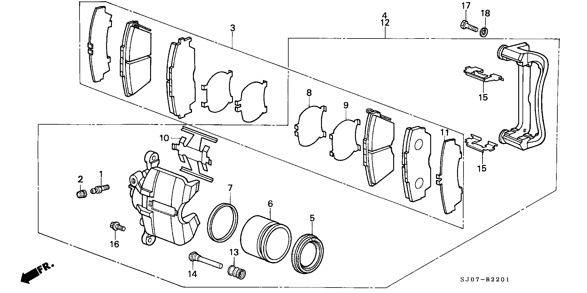 Honda 45022-SD4-A10 - Zestaw klocków hamulcowych, hamulce tarczowe parts5.com