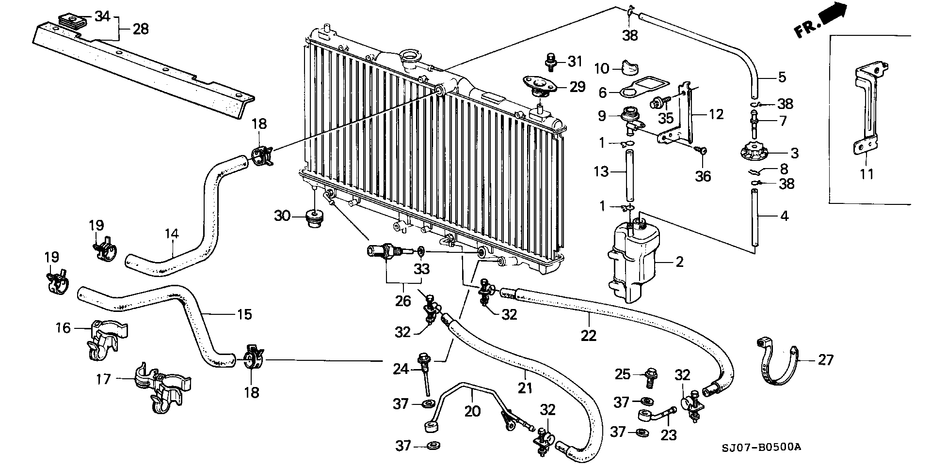 Honda 37773-PH1-621 - Interruptor de temperatura, ventilador del radiador parts5.com