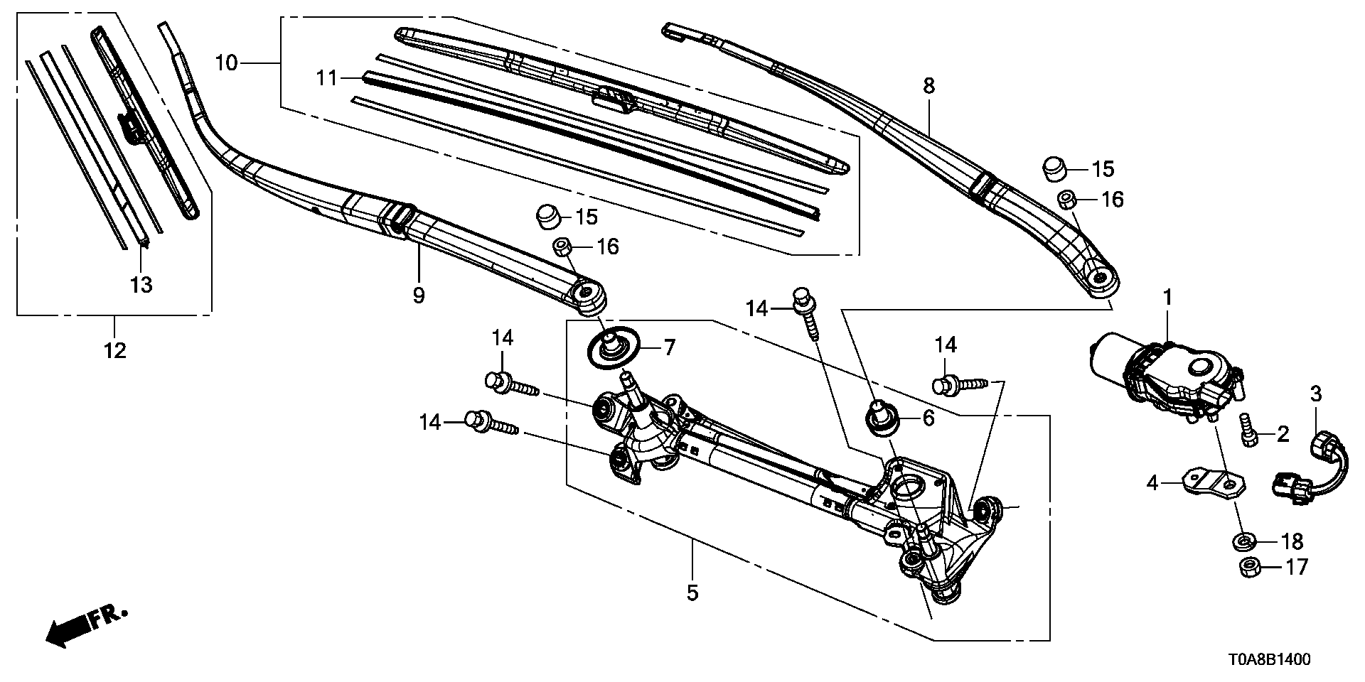 Honda 76622STKA02 - Limpiaparabrisas parts5.com