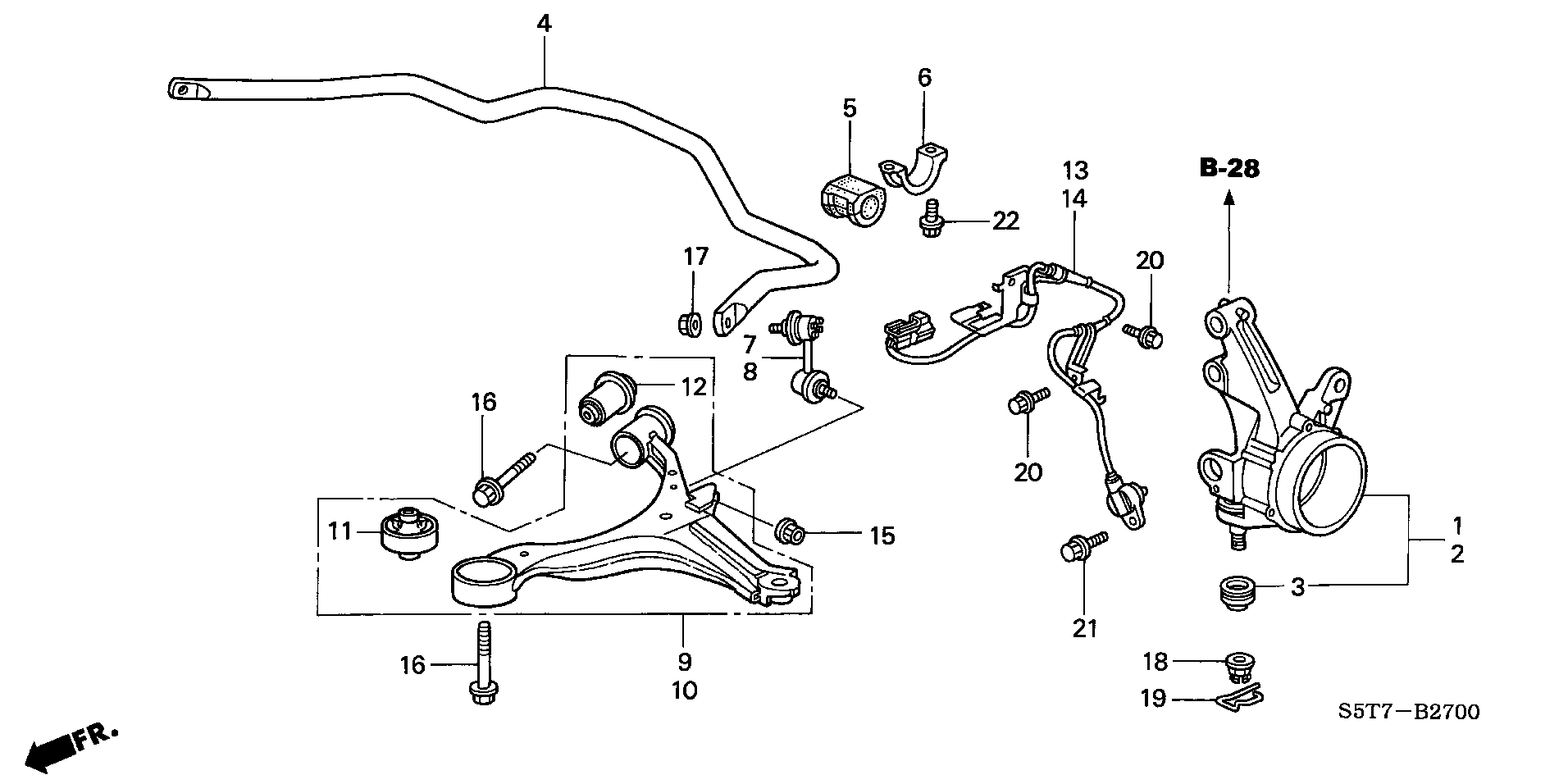 Honda 57455-S5T-E01 - Αισθητήρας, στροφές τροχού parts5.com