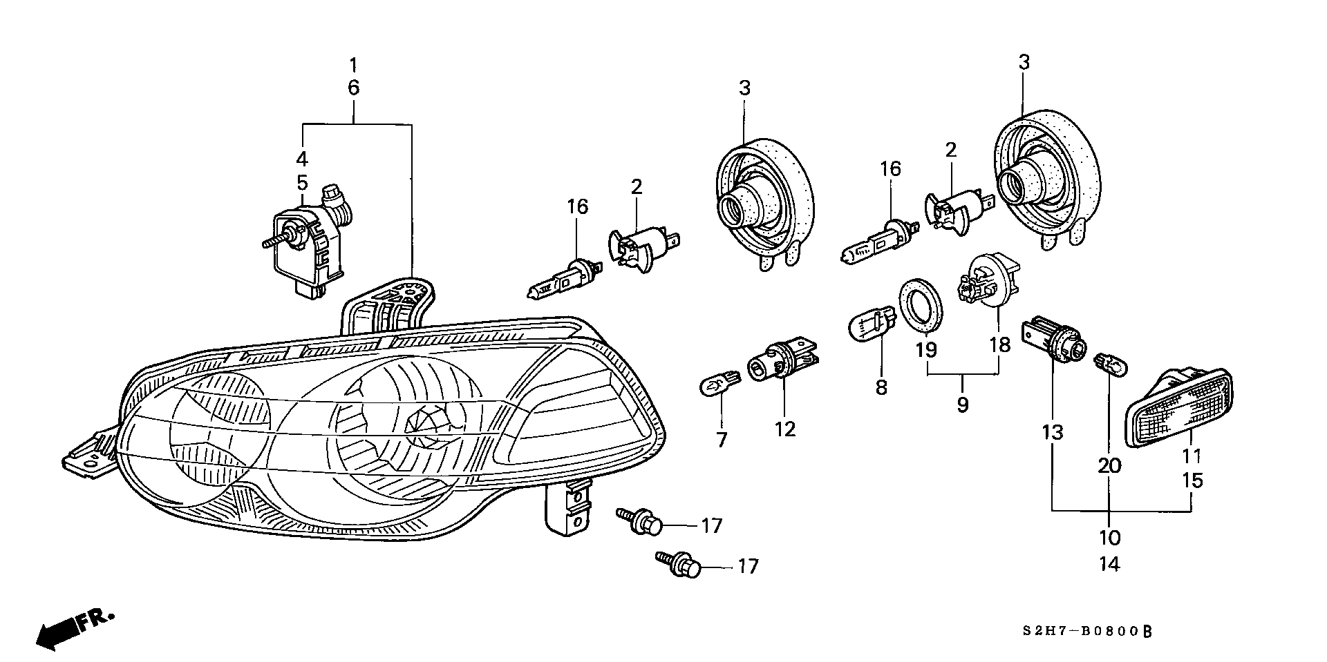 Honda 34901SZ3000 - Bulb, cornering light parts5.com