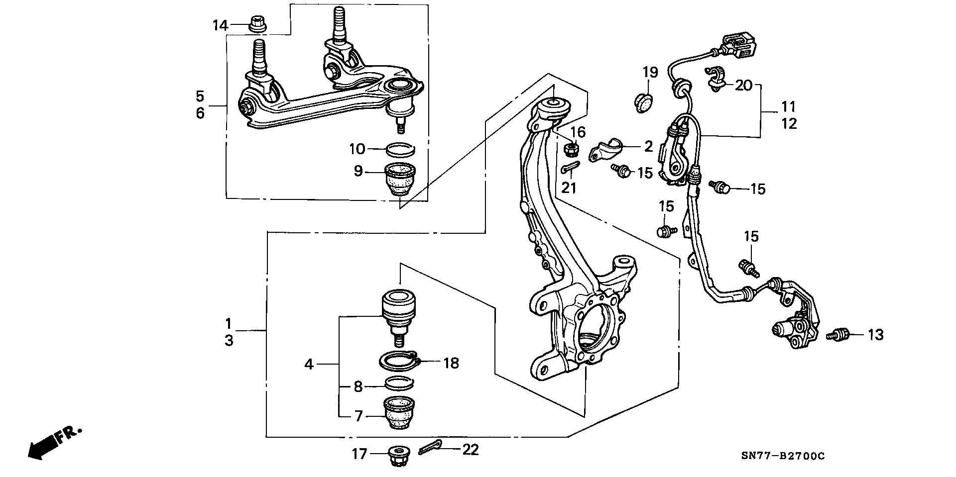 Honda 51220-SM1-A02 - Rótula de suspensión / carga parts5.com