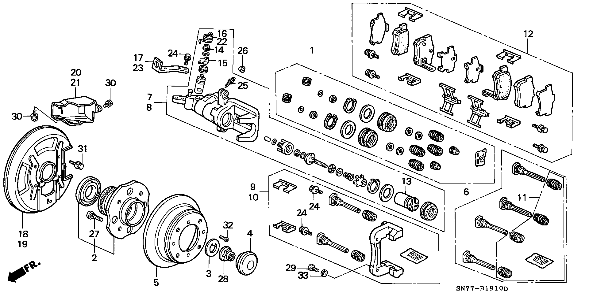 Honda 43022-SN7-000 - Juego de pastillas de freno parts5.com