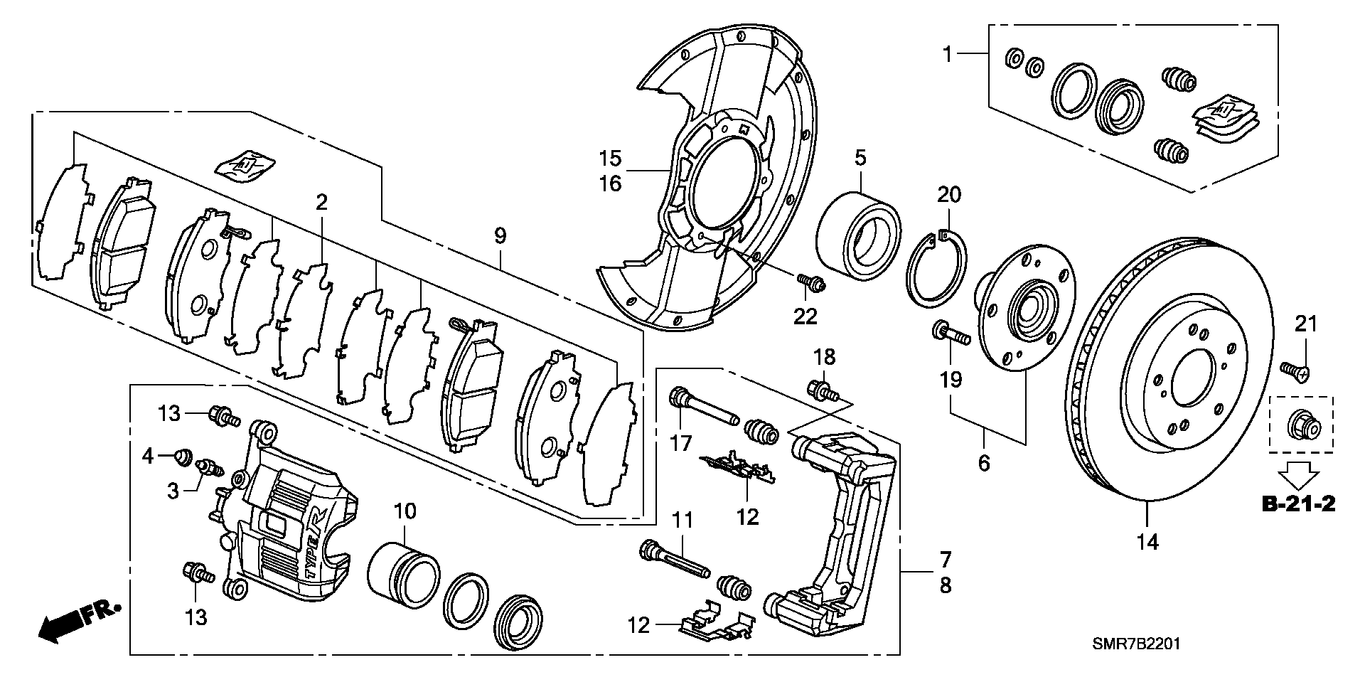 Honda 90681-SMT-G00 - Kerékcsapágy készlet parts5.com