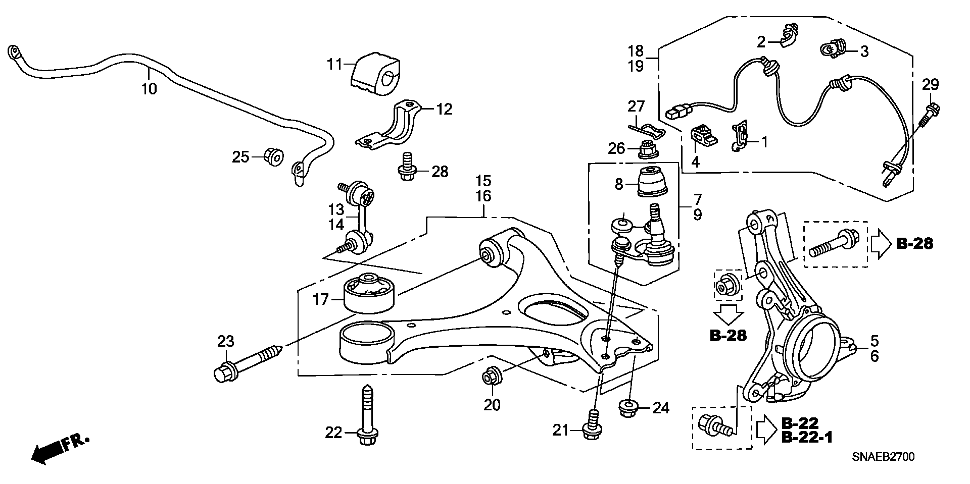 Honda 51350-SNA-A03 - Krmilje, obesa koles parts5.com