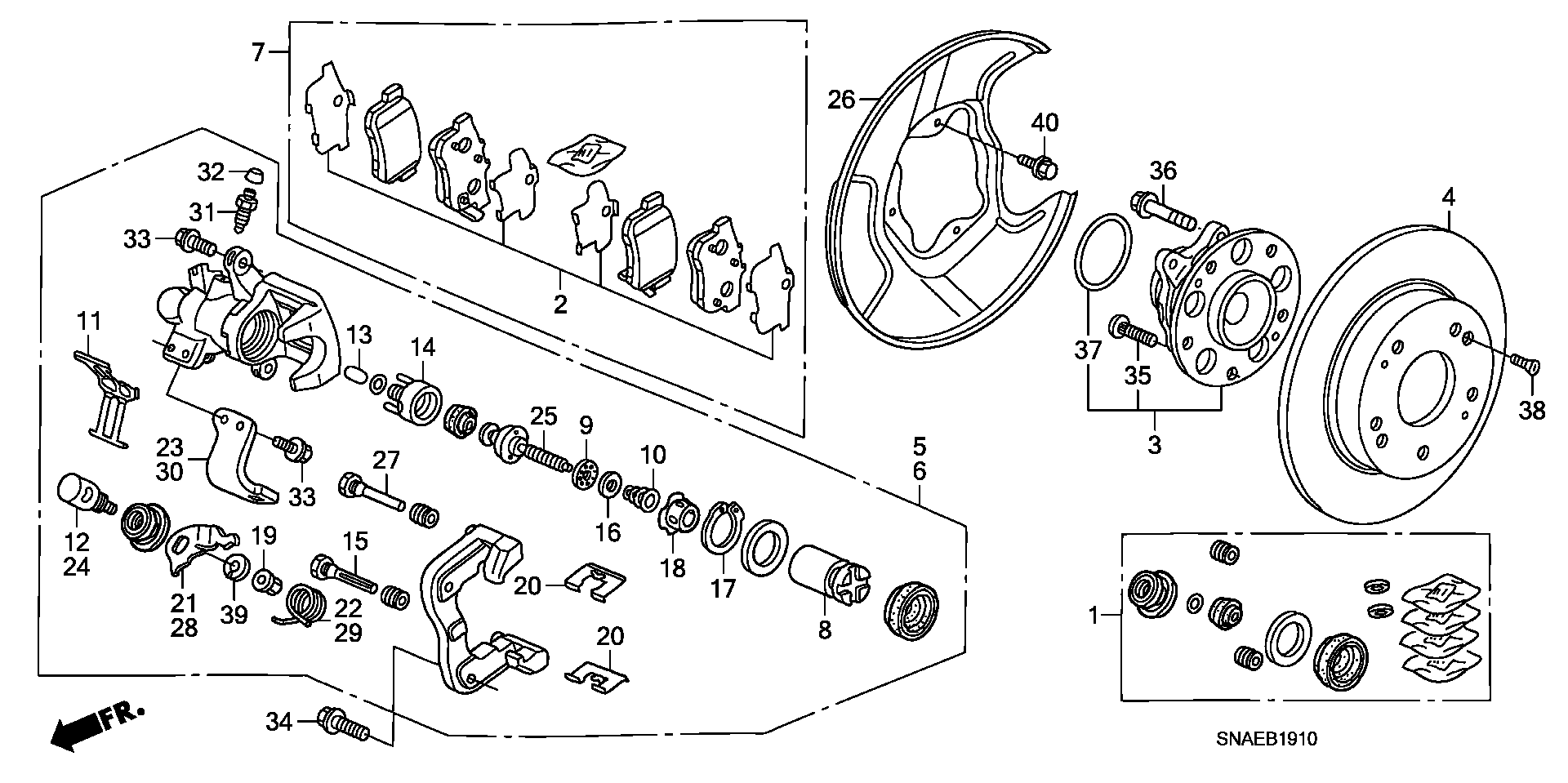 HONDA (DONGFENG) 43022S5AE50 - PAD SET, RR. parts5.com