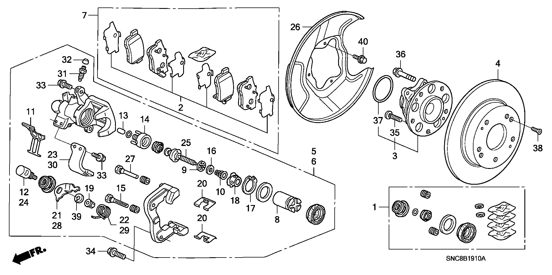 Honda 43022-S5A-J00 - Fékbetétkészlet, tárcsafék parts5.com