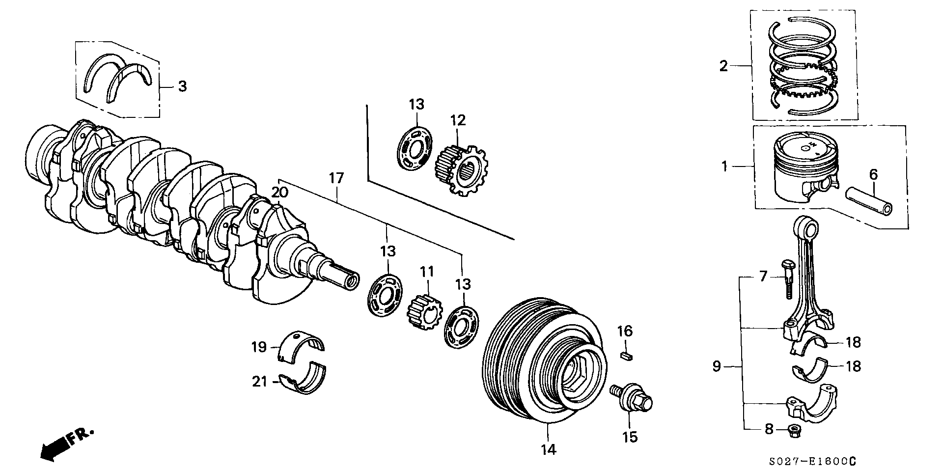 Honda 13810-P2K-003 - Rihmaratas,väntvõll parts5.com