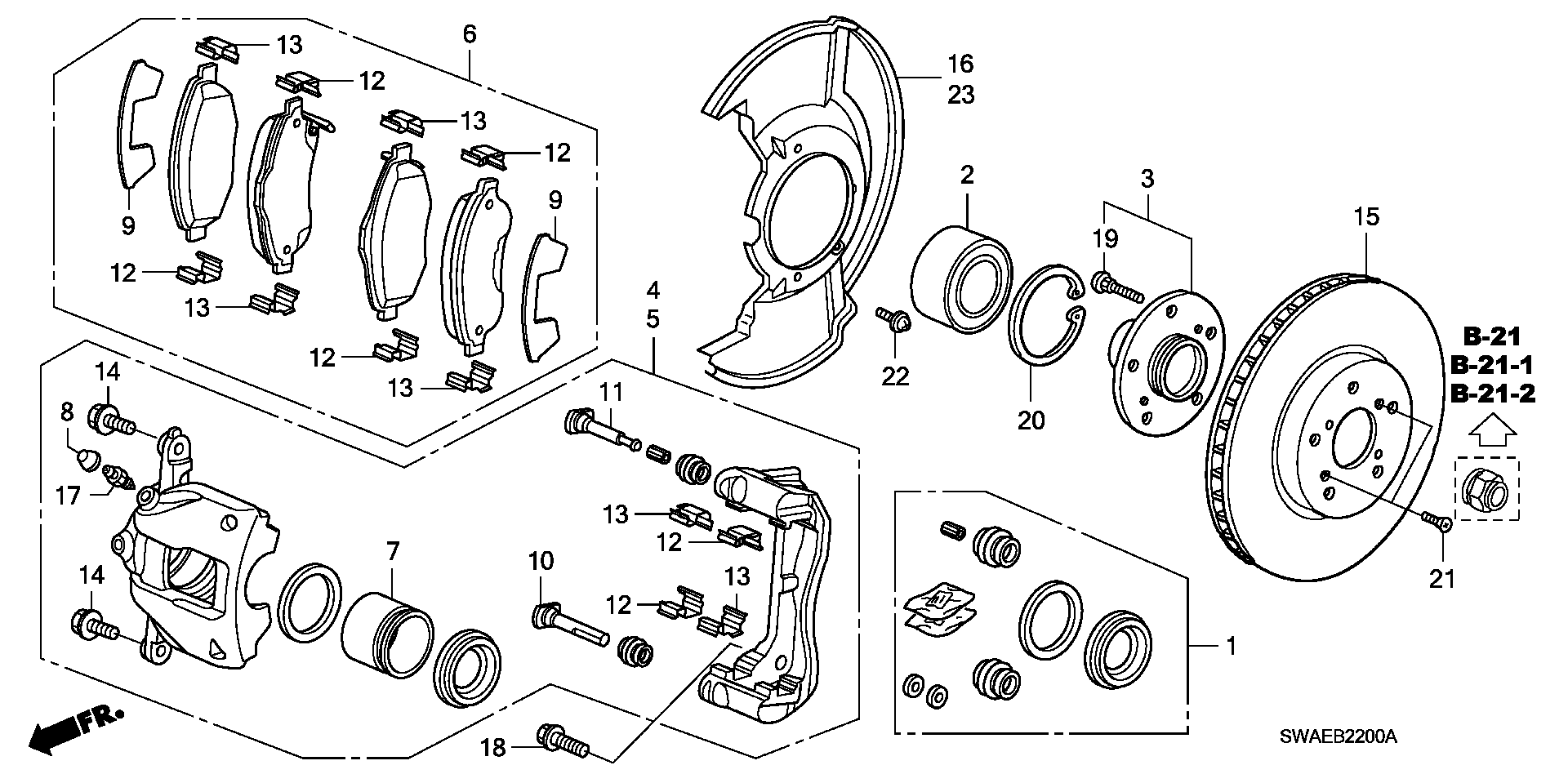 Honda 45235SWWG01 - Juego de casquillos guía, pinza de freno parts5.com