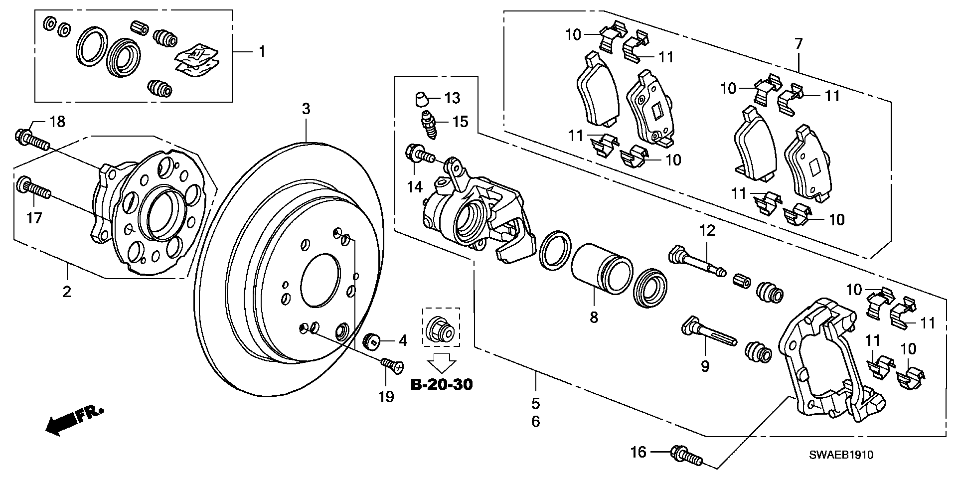 Honda 43019-SWW-G00 - Brzdový třmen parts5.com