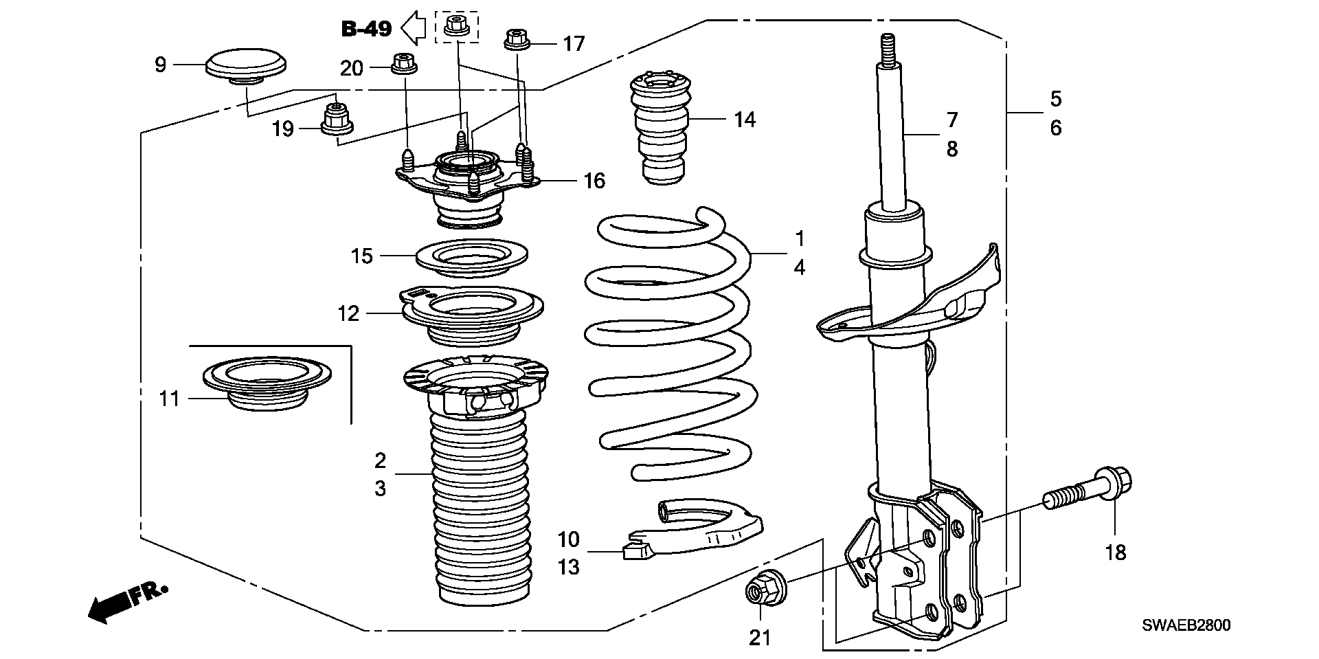 Honda 51606-SWY-E03 - Lengéscsillapító parts5.com