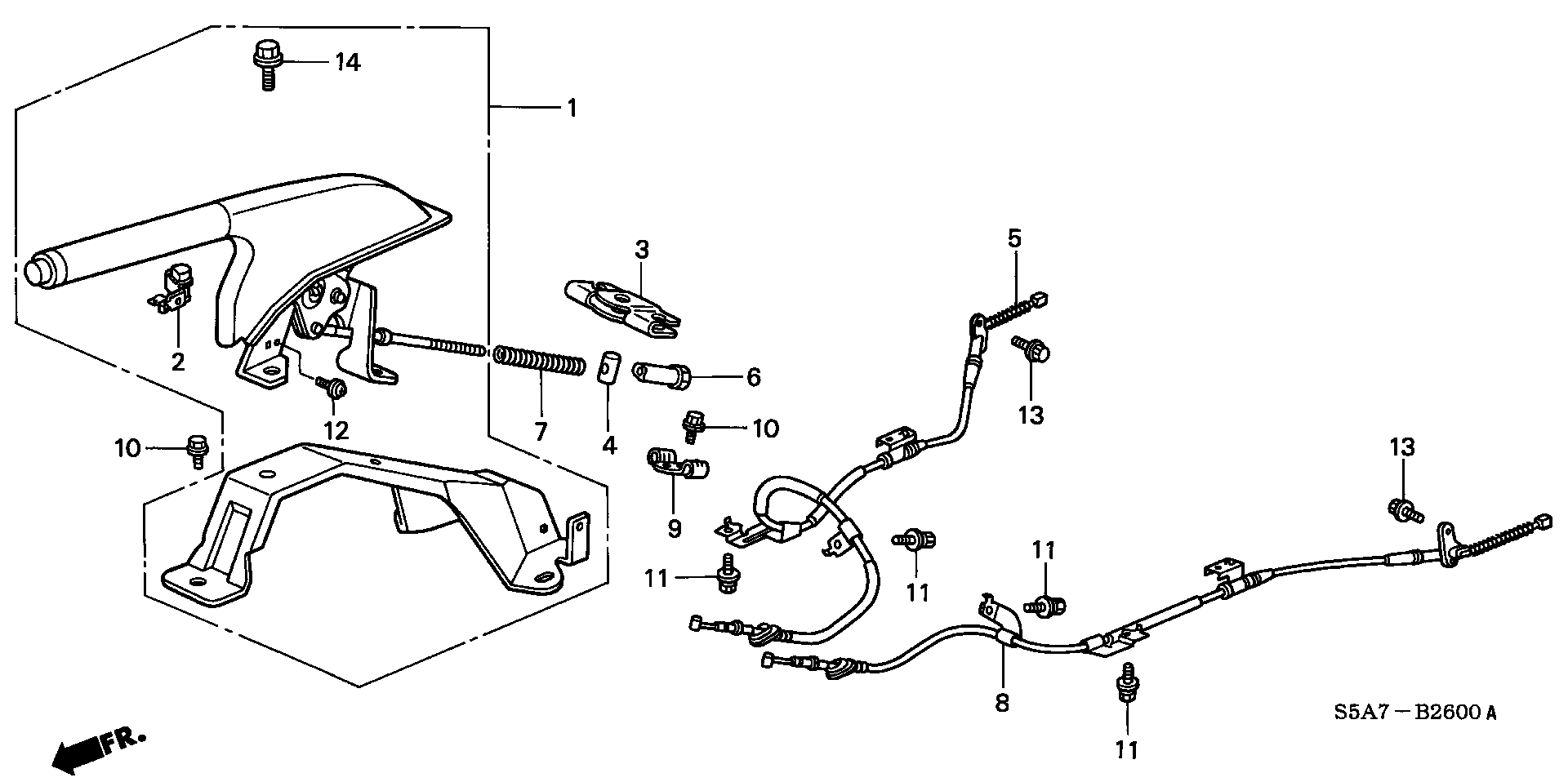 Honda 47510-S5A-033 - Vaijeri, seisontajarru parts5.com