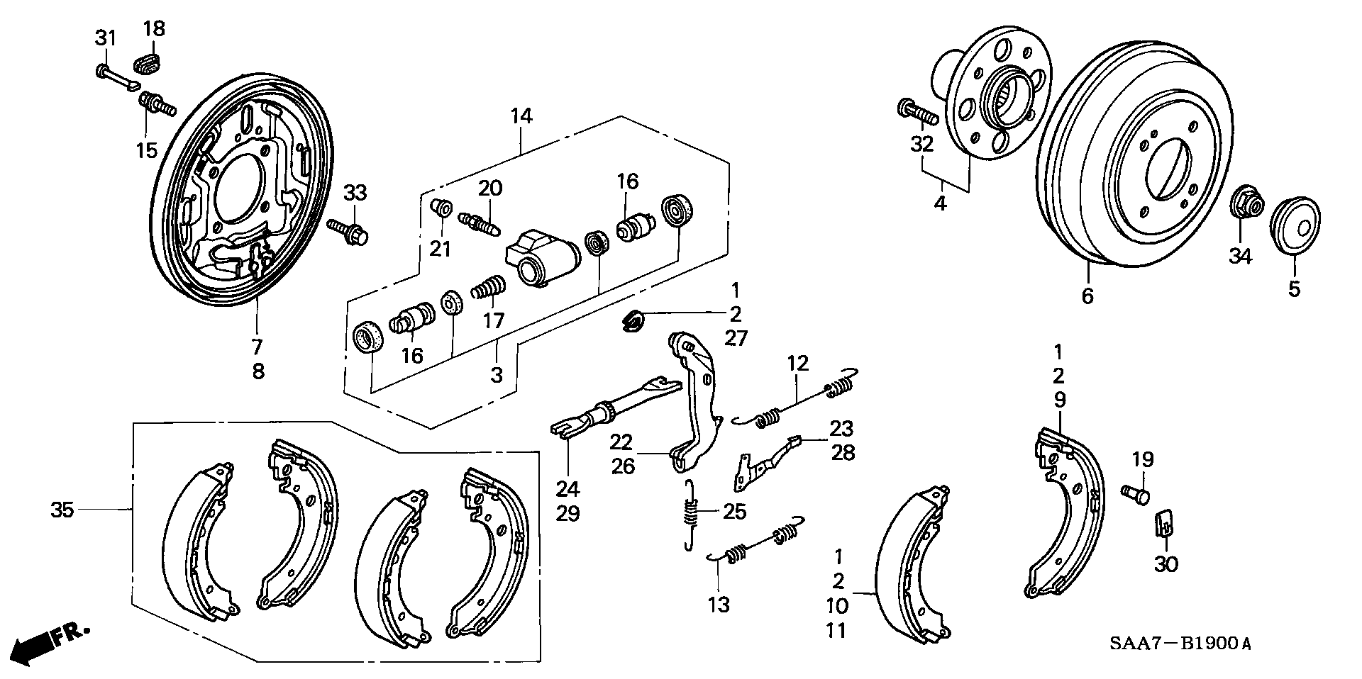 Honda 42200-SAA-G02 - Kerékcsapágy készlet parts5.com