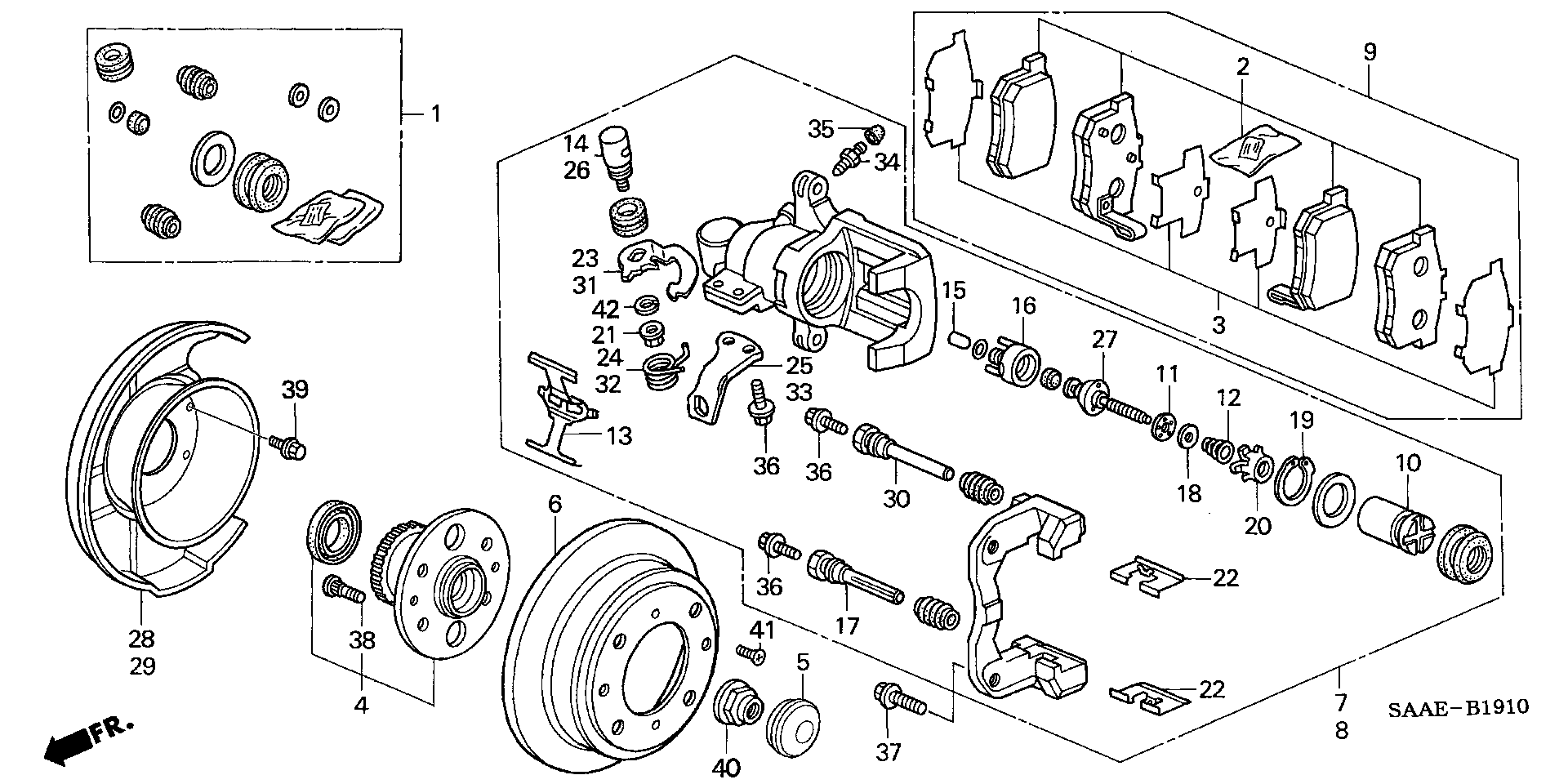 Honda 42200-SAA-G51 - Kerékcsapágy készlet parts5.com