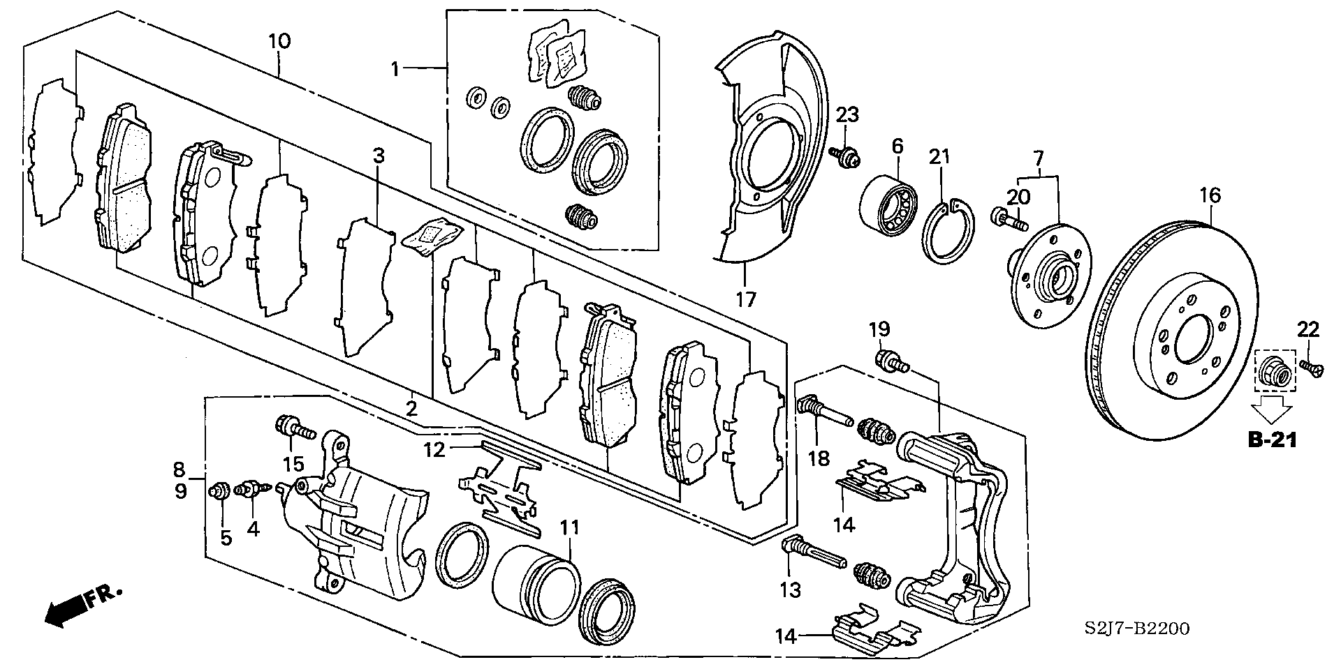 Honda 01463-ST7-R00 - Juego de reparación, pinza de freno parts5.com