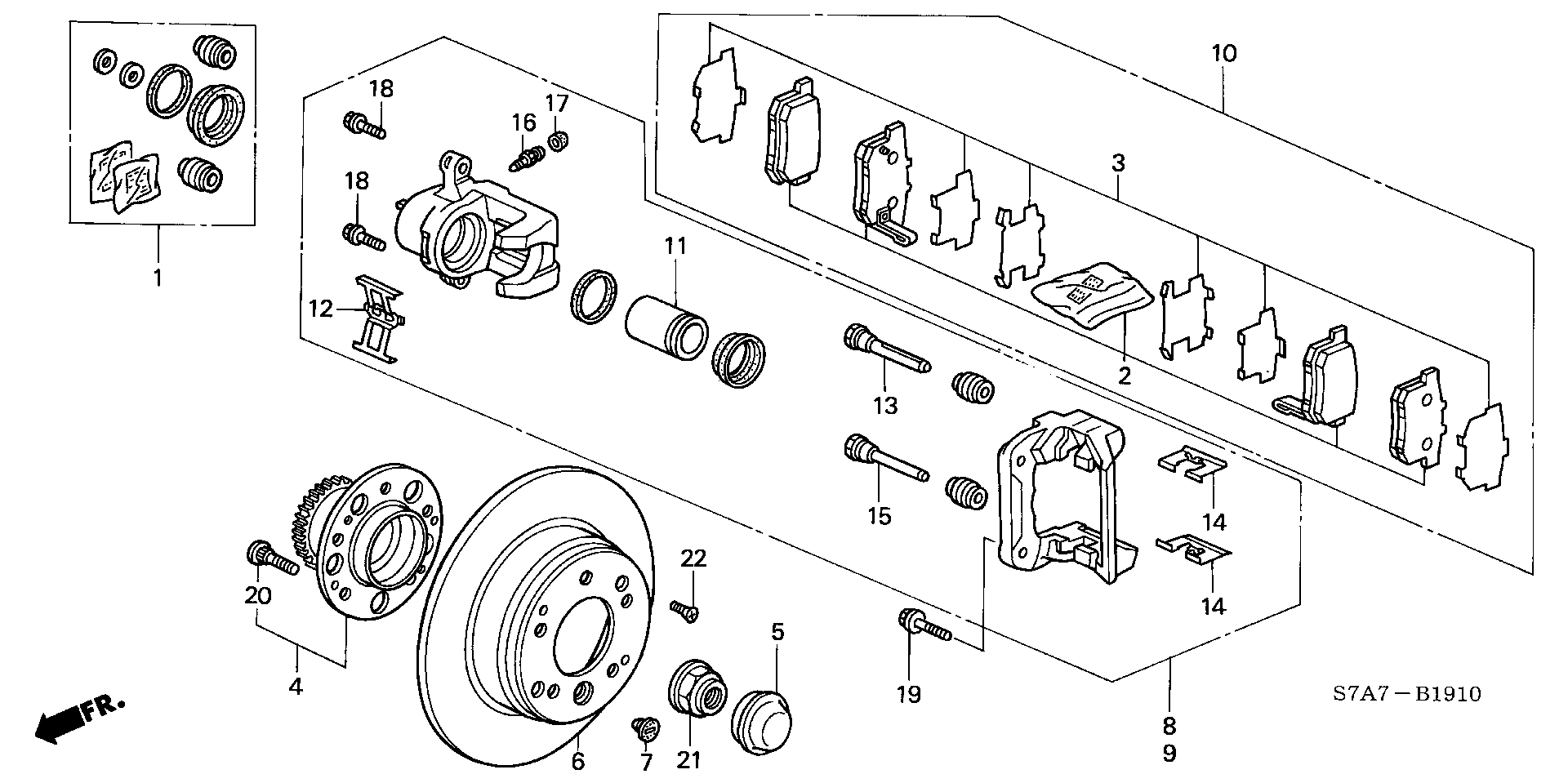 Honda 43022-S3N-E50 - Komplet zavornih oblog, ploscne (kolutne) zavore parts5.com