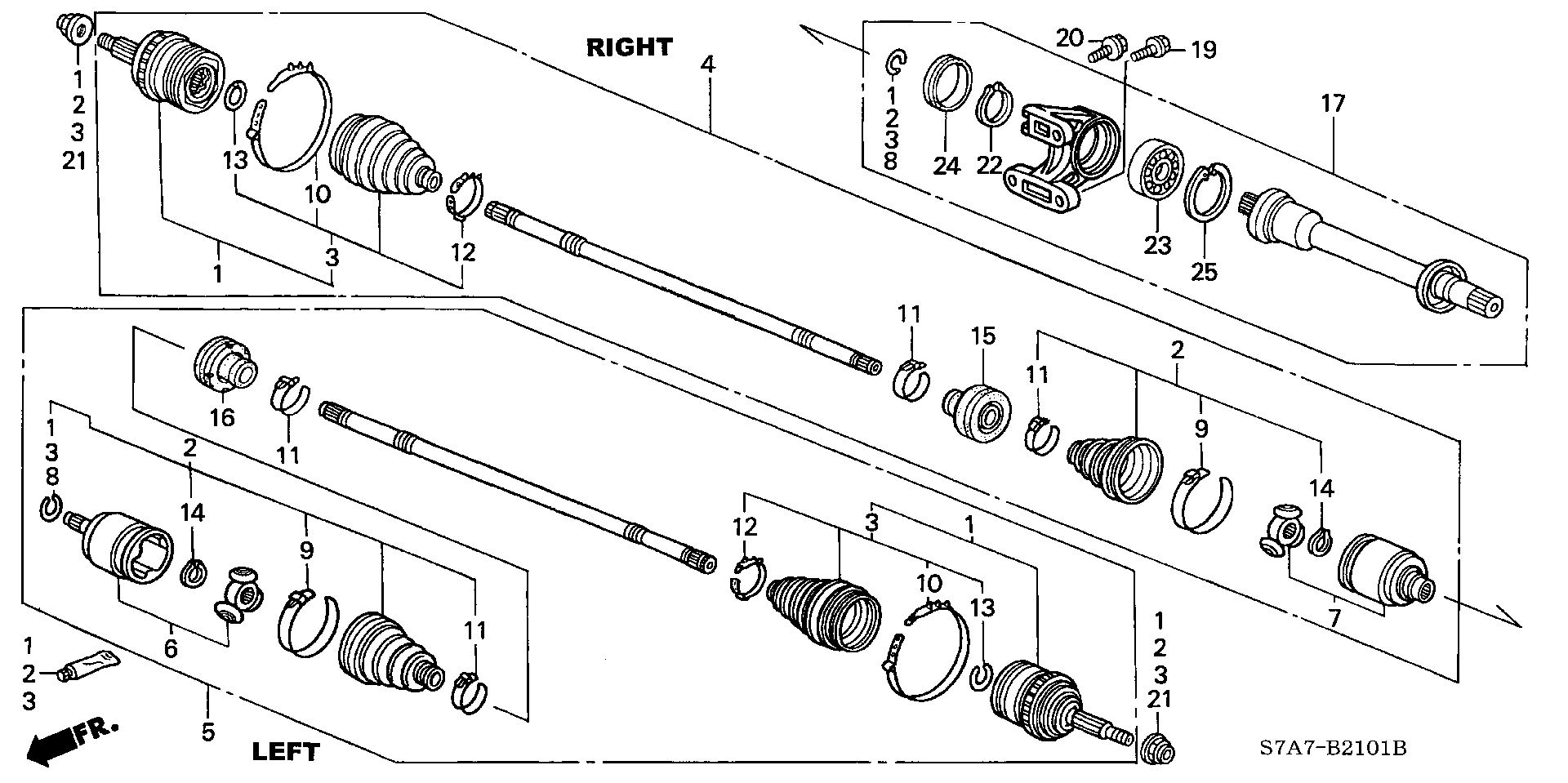 Honda 44017-S0A-030 - Faltenbalg, Antriebswelle parts5.com