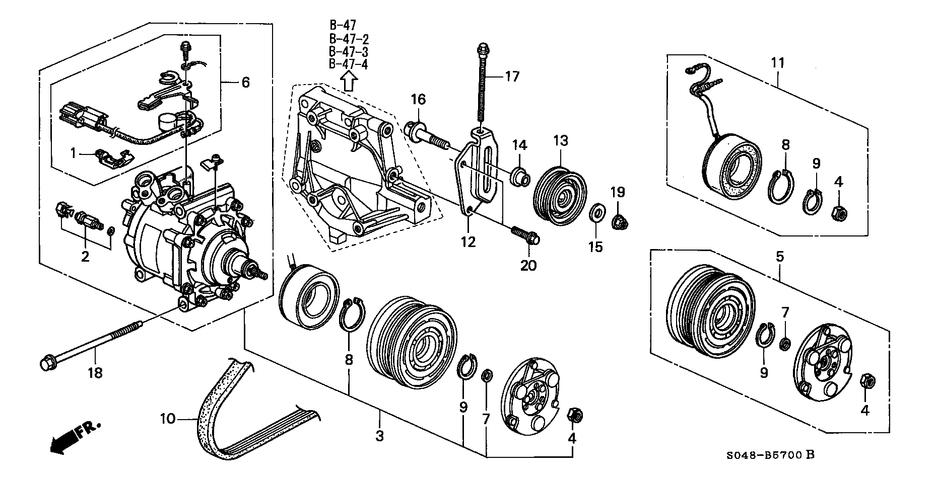 Honda 38942-P01-003 - Szíjtárcsa / vezetőgörgő, hosszbordás szíj parts5.com