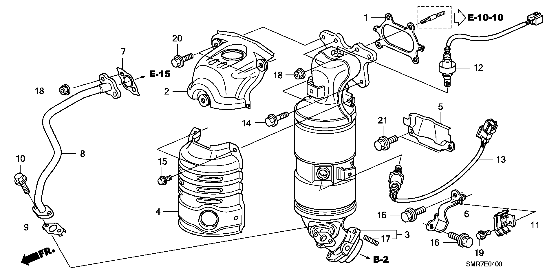 Honda 18160RSAG00 - Catalizador parts5.com