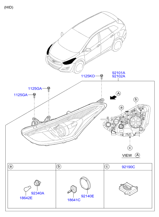 KIA 921662V000 - Bulb, daytime running light parts5.com