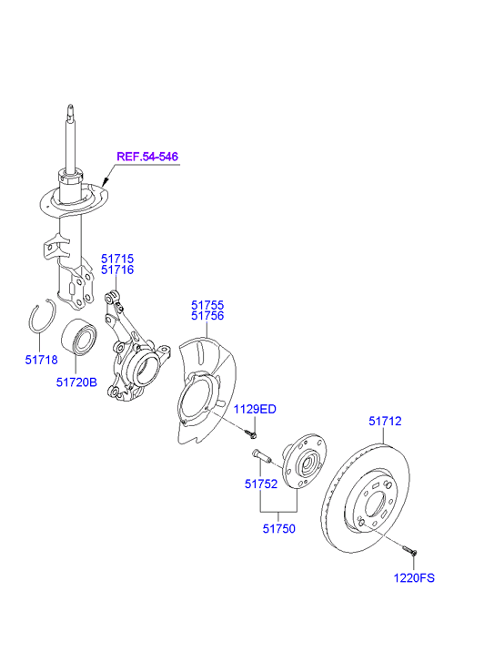 Hyundai 51720-3S100 - Lożisko kolesa - opravná sada parts5.com