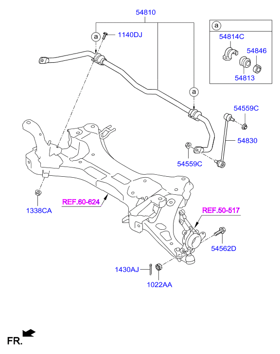 KIA 548302Y500 - Travesaños / barras, estabilizador parts5.com