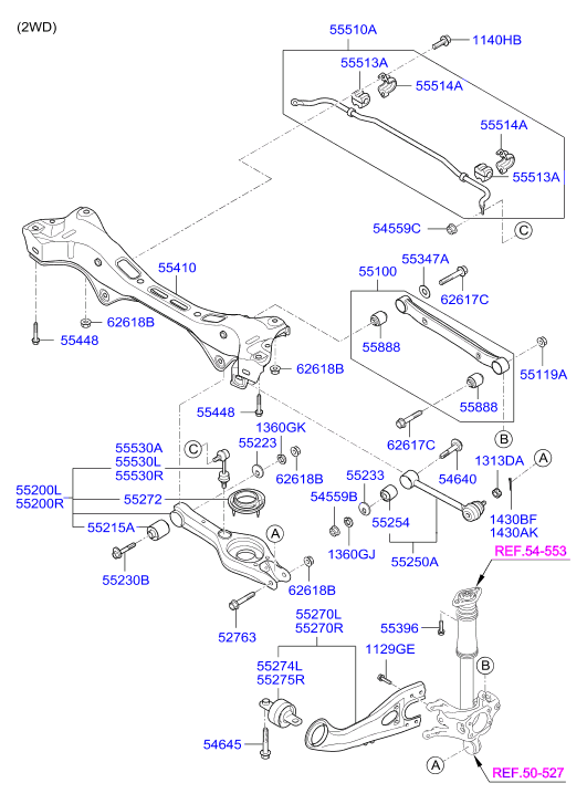 Hyundai 55530-3U800 - Brat / bieleta suspensie, stabilizator parts5.com