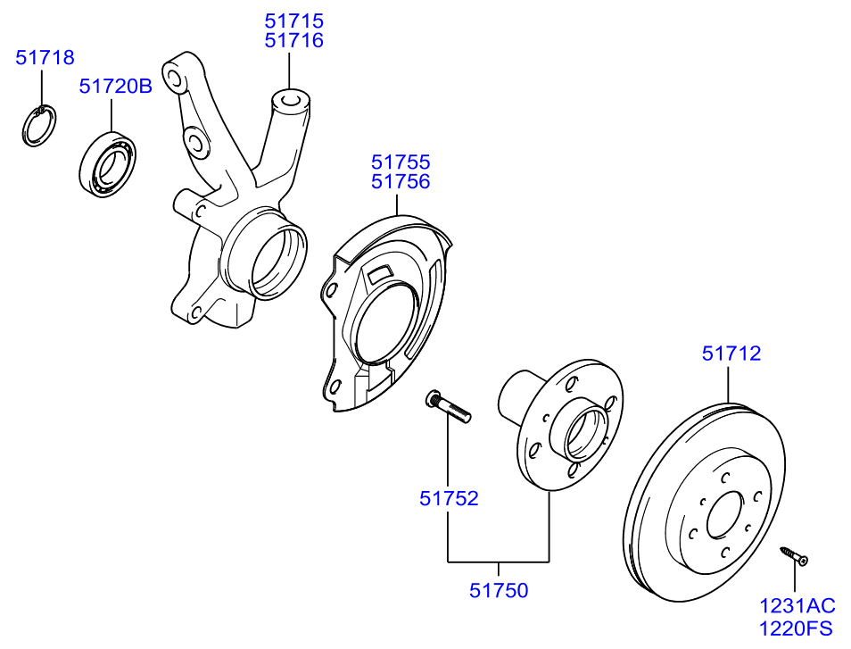 KIA 51720-25000 - Set rulment roata parts5.com