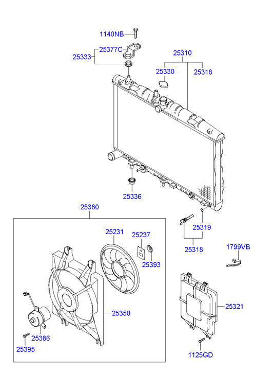 Hyundai 25330-25000 - Tapa, radiador parts5.com