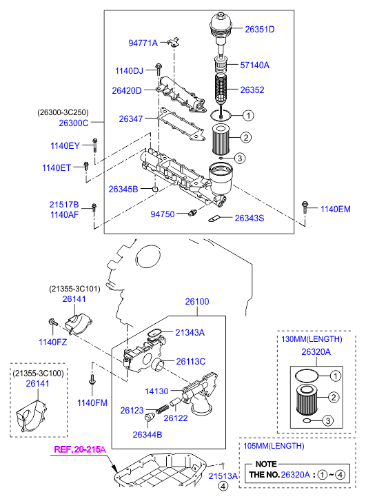 KIA 263203C700 - Filtru ulei parts5.com