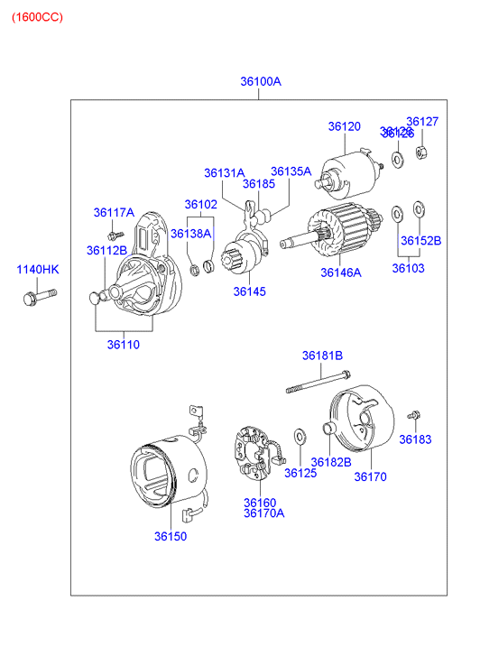 Hyundai (BEIJING) 36100-23100 - Motor de arranque parts5.com