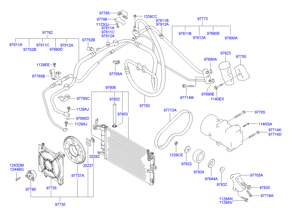 Hyundai 97606-2D000 - Condensador, aire acondicionado parts5.com