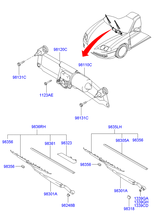 Hyundai 98350-2C000 - Lamela stergator parts5.com