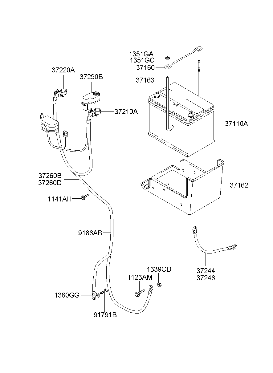 Hyundai 37110H1720 - Starter Battery parts5.com