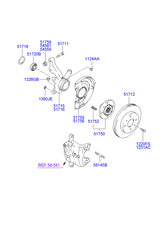 Hyundai 51718-2D020 - Σετ ρουλεμάν τροχών parts5.com