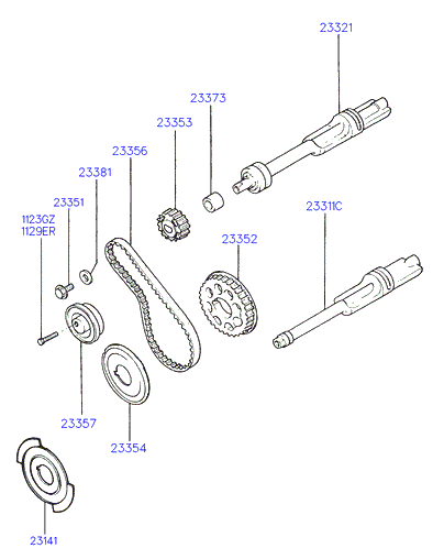 KIA 23357-33350 - Tensioner Pulley, timing belt parts5.com