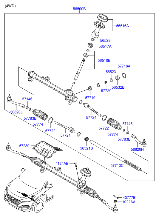 Hyundai 56825D7000 - Uzun rot kafası parts5.com