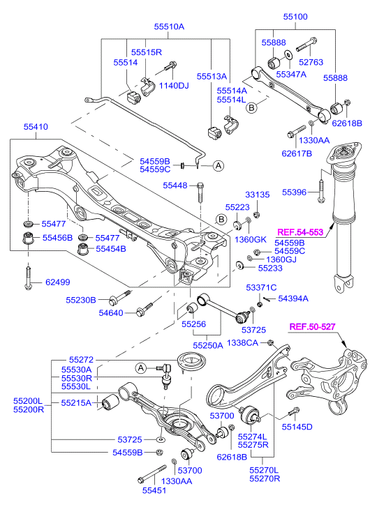 Hyundai 55540-3R000 - Brat / bieleta suspensie, stabilizator parts5.com