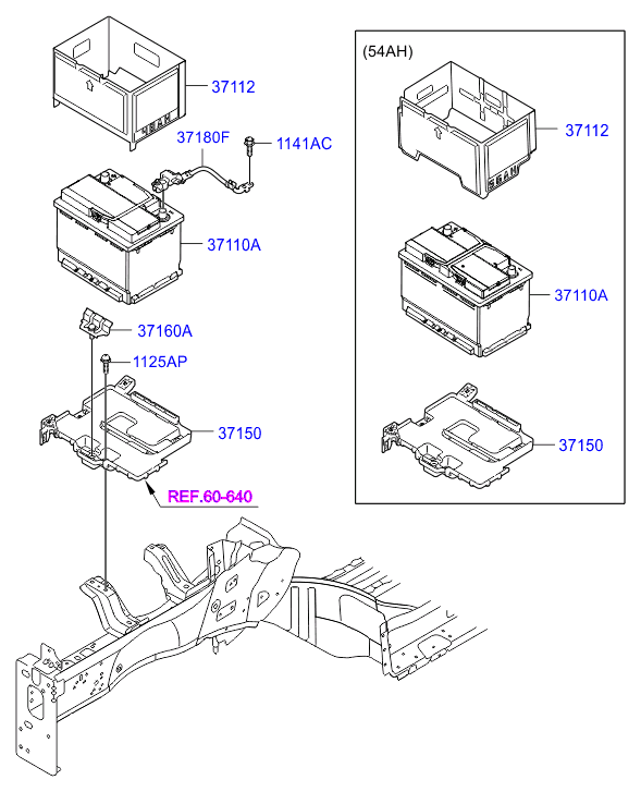 KIA 37110A6100 - Battery assy parts5.com