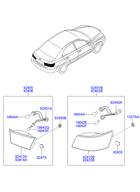 KIA 18644-21058-N - Zarnica, zadnja luc parts5.com