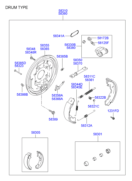 Hyundai 5830529A10 - Fékpofakészlet parts5.com