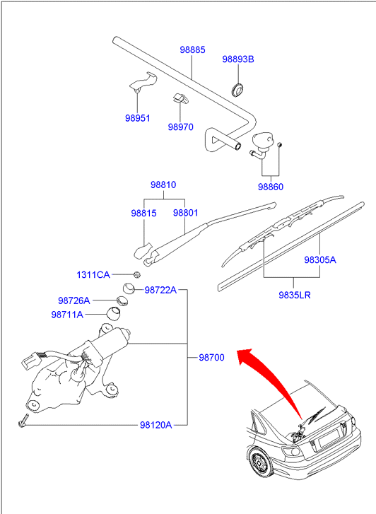 Hyundai 9836037000 - Wischblatt parts5.com