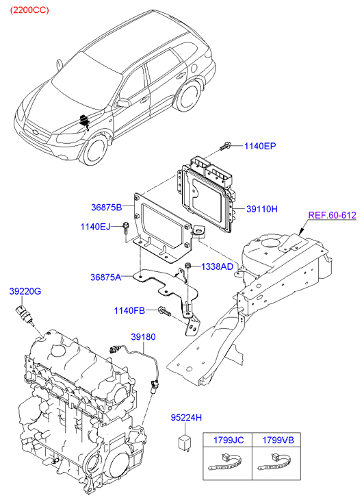 Hyundai 39220-38030 - Sensor, temperatura del refrigerante parts5.com