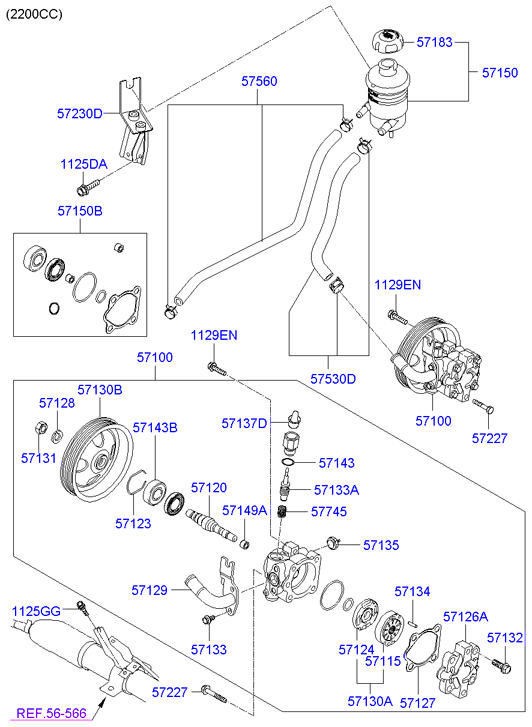 Hyundai 57143-3A000 - Wheel hub, bearing Kit parts5.com