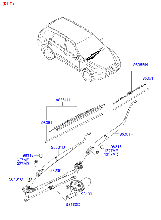 KIA 98351-2B000 - Lamela stergator parts5.com