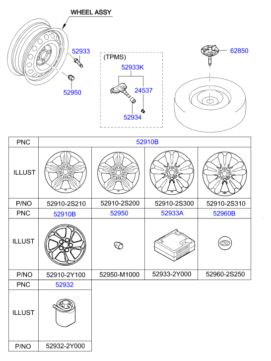 Hyundai 52933-3M000 - Wheel Sensor, tyre pressure control system parts5.com