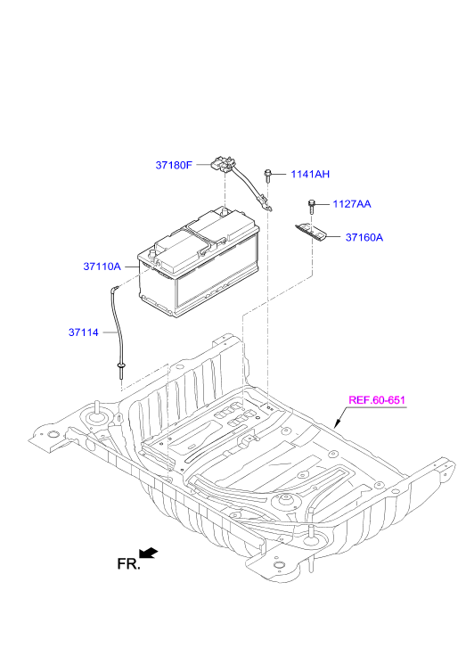 Hyundai 37110B1000 - Batería de arranque parts5.com