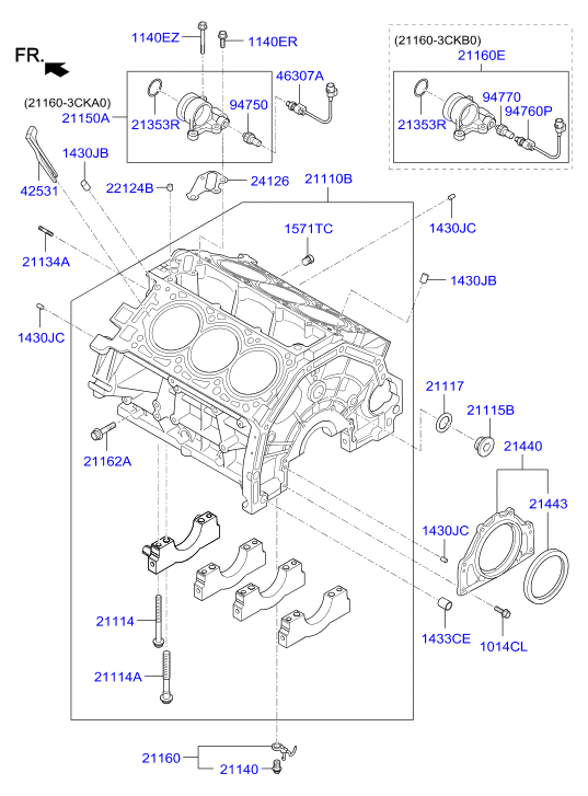 KIA 214433C700 - Brtveni prsten vratila, koljenasto vratilo parts5.com