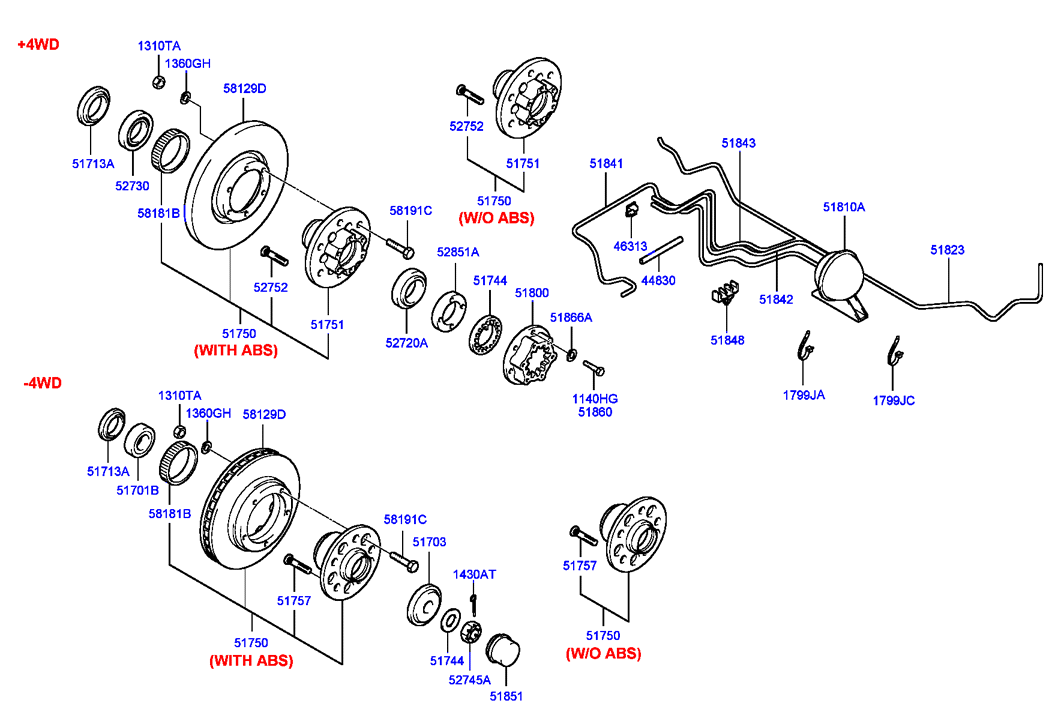 Hyundai 1430004451 - Wheel hub, bearing Kit parts5.com